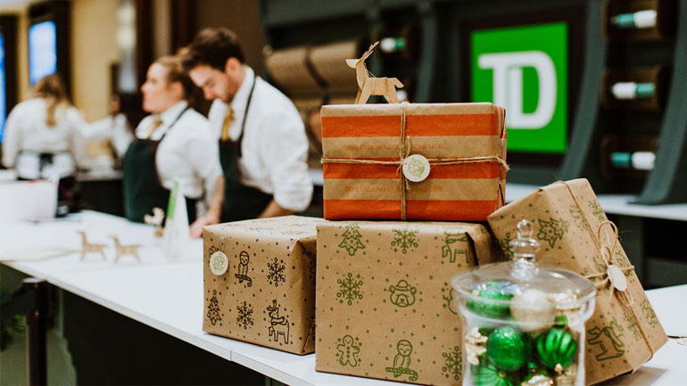 Union Holiday also features a gift-wrapping station where only recyclable paper and biodegradable gift tags are used to help reduce the amount of holiday waste that ends up in landfills.