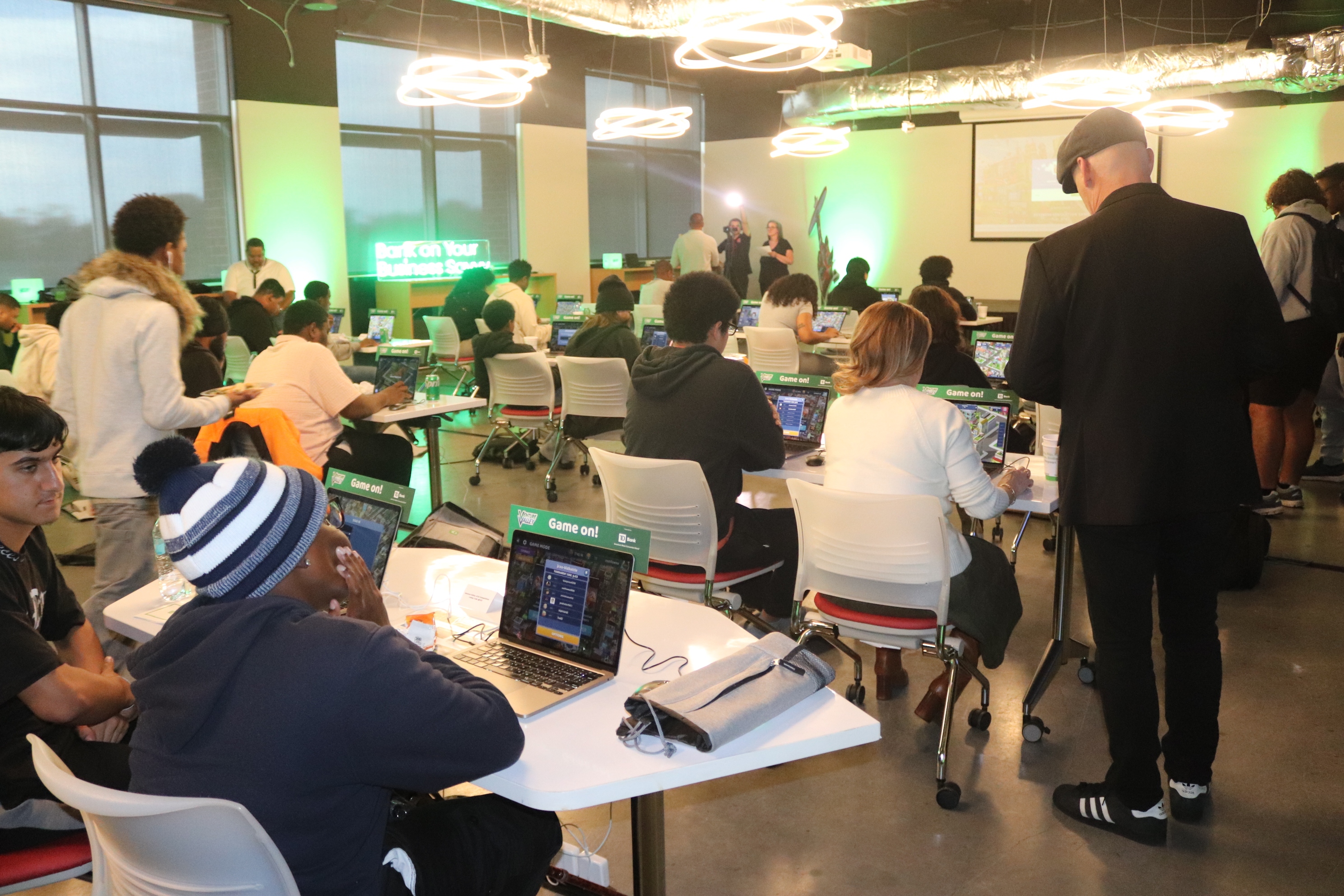 Students working in computers