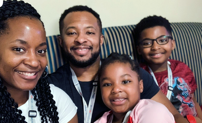 Quinton with his, Curisa, and his children, Savannah and Alex