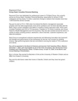 Bio for Raymond Chun. (CNW Group/TD Bank Group)