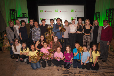 TD Bank Group, in collaboration with MusiCounts, presented Saint James Music Academy with $20,000 in new musical instruments and equipment through the MusiCounts TD Community Music Program, to help grow its community music programs in Vancouver. (CNW Group/TD Bank Group)