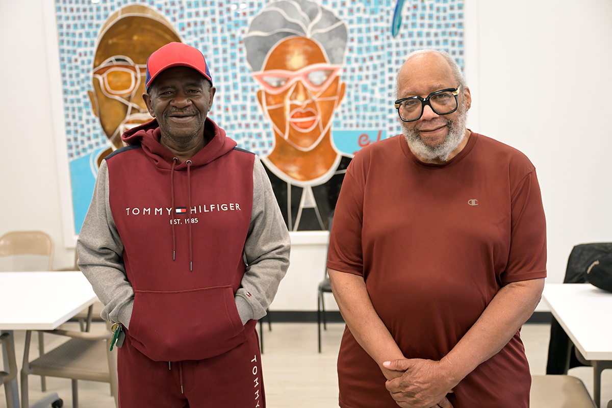Dwight Upshaw and Sidney Claybourne, both residents of the Brigadier General Hazel Johnson Brown Veterans Center