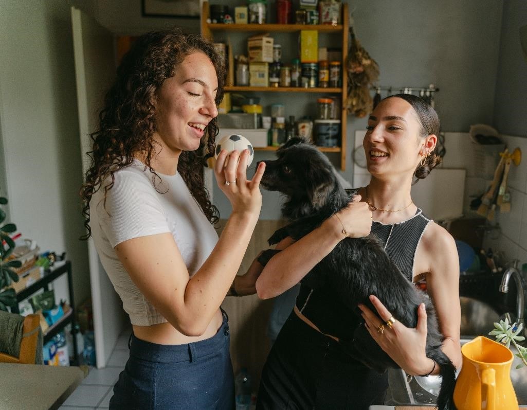 Two women in house
