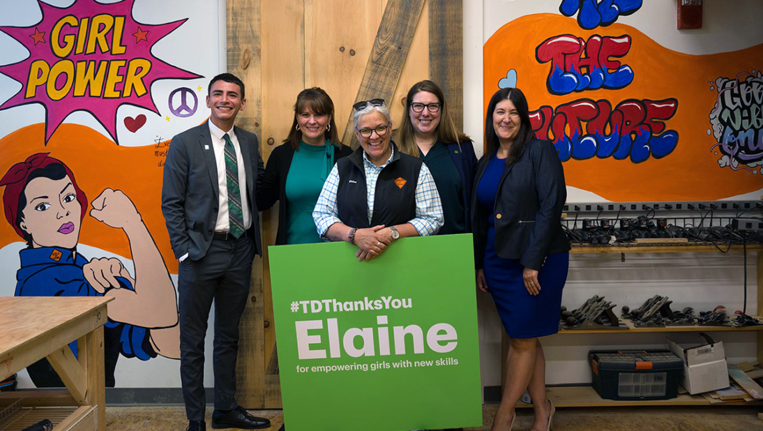 Elaine presented with the TD Thanks You Award