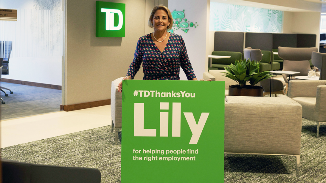 Lily Presented with her TD Thanks You Award