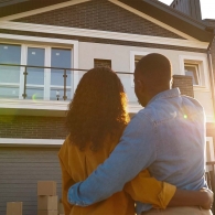 Couple looking at new house