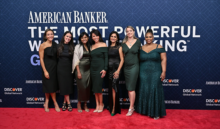 Colleagues on the American Banker The Most Powerful Women in Banking red carpet