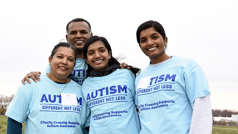 Jay and his family at an autism walk