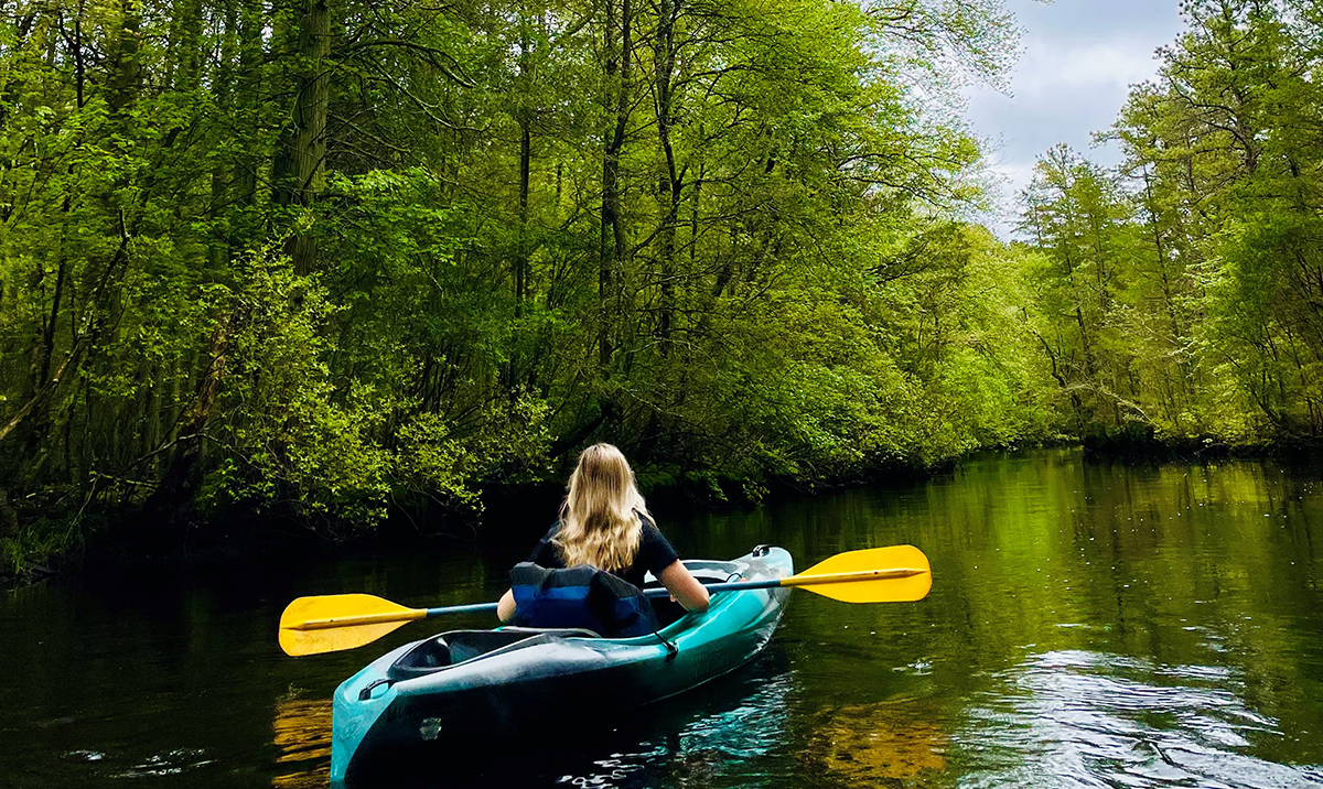 Woman in a kayak