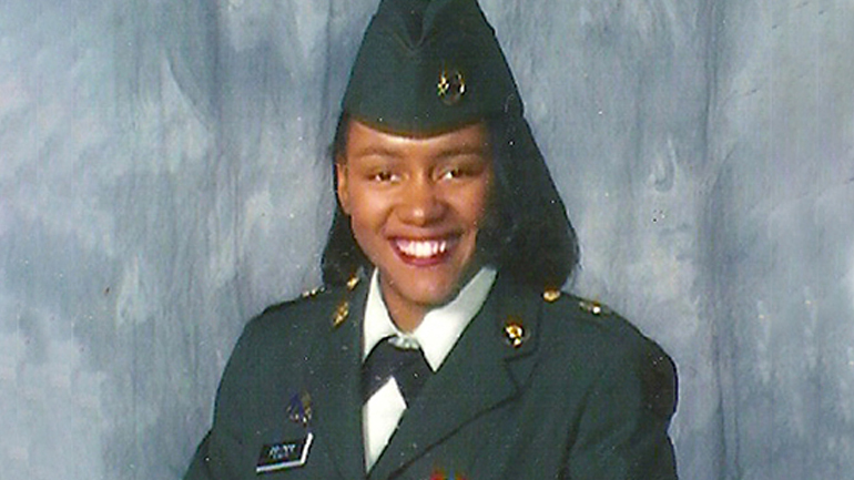 Malaika in her military uniform