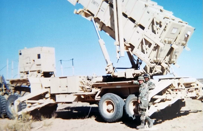 Chris in Kuwait after convoying north from Dhahran, Saudi Arabia