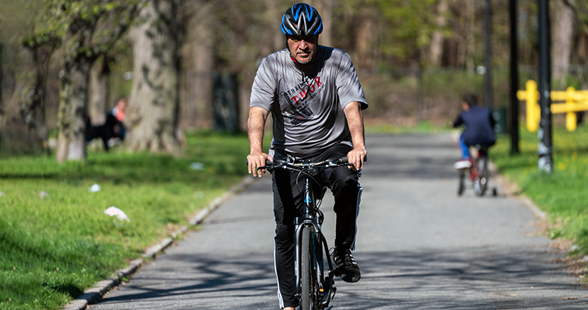 Dr. Mark Gonzalez riding his bike