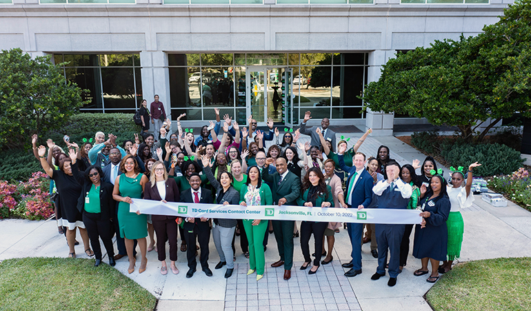 TD colleagues together at the ribbon cutting