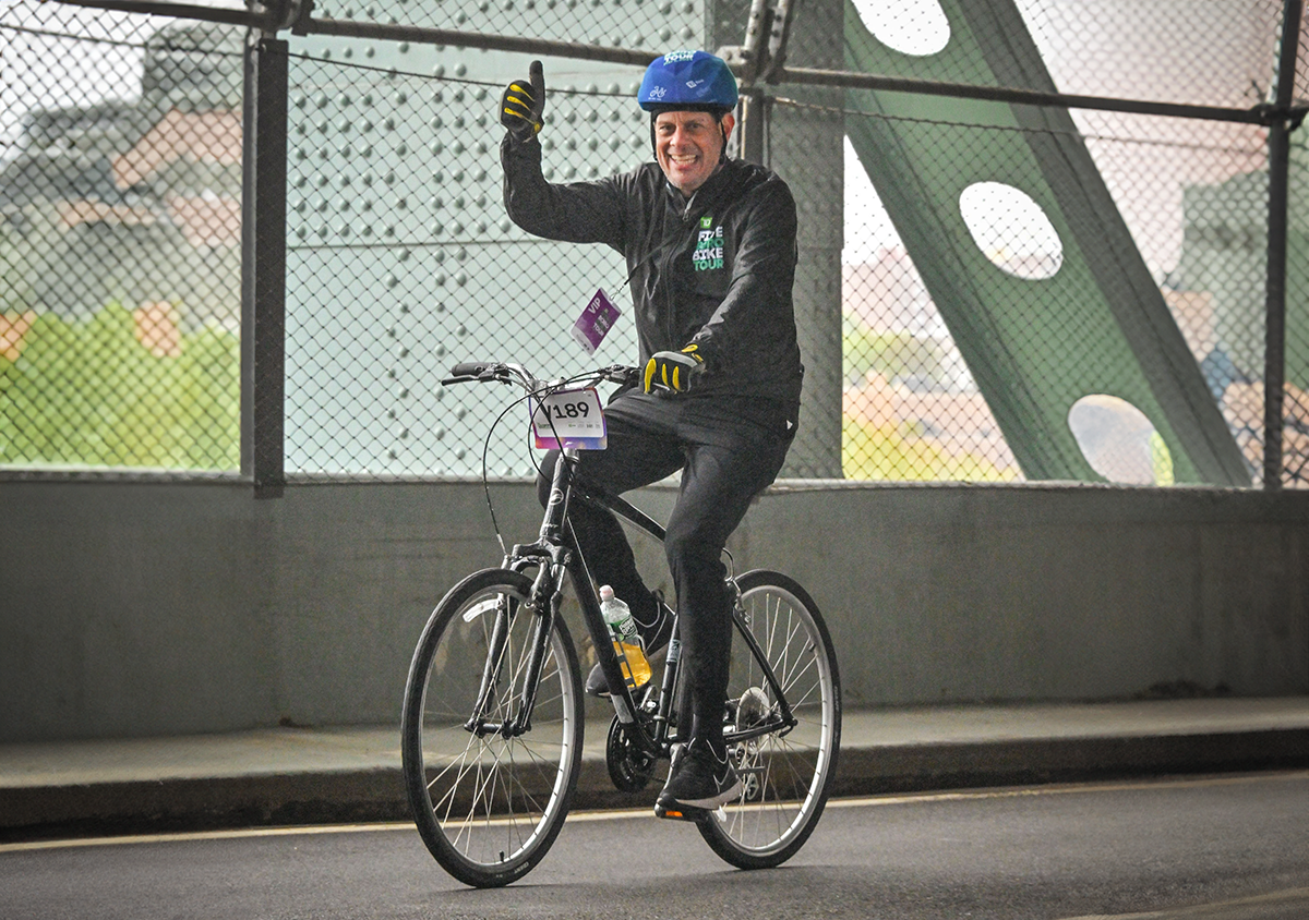 Ralph Bumbaca rides in the TD Five Boro Bike Tour