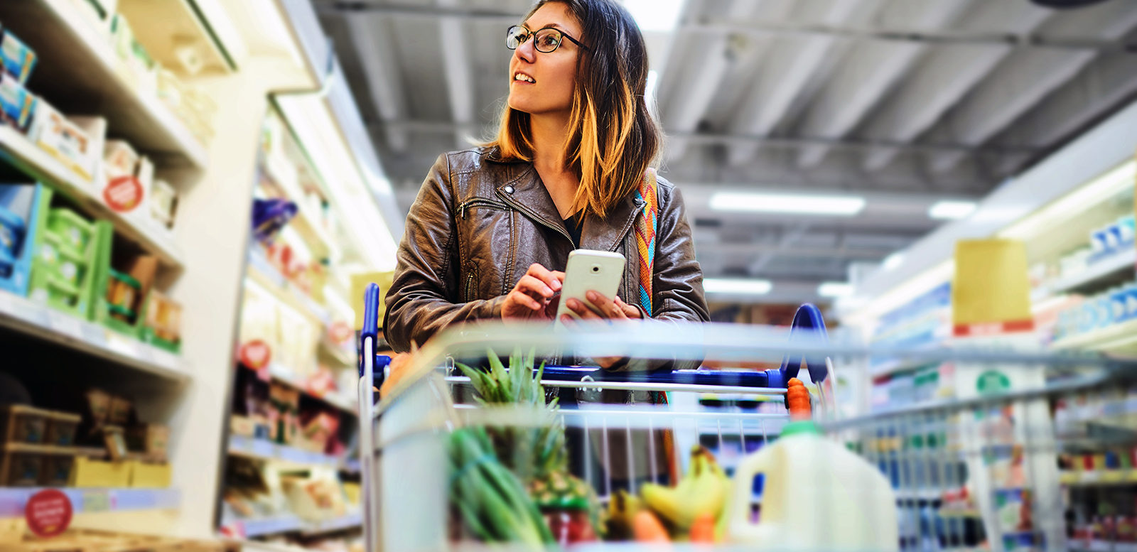 woman shopping in a grocery store