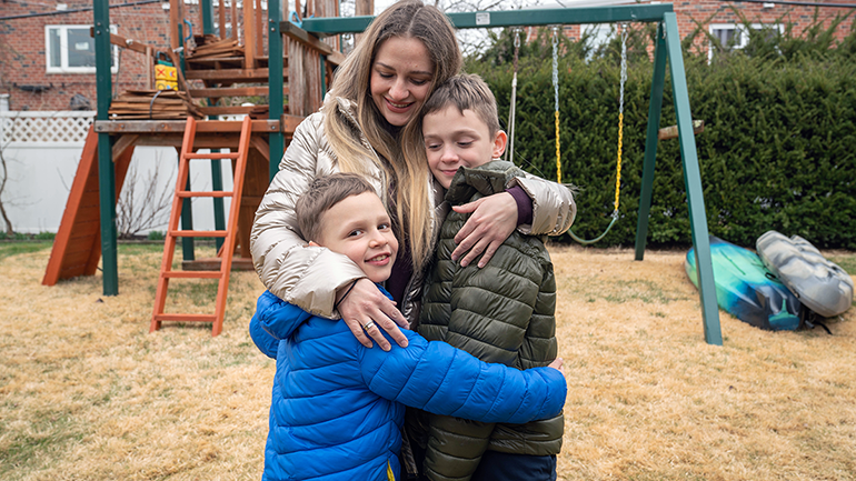 Tanya and her two sons, Luka (age 11) and Zachary (age 7)